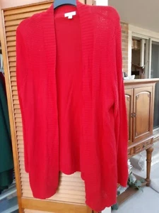 Damen 2X lange rote Strickjacke Pullover - Studio Works - vorne offen - sehr guter Zustand - Bild 1 von 5