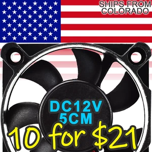 12V DC 5010 Cooling Fan 5cm for DIY, Arduio, 3D Printer, Computer parts, Pi, TTL - Picture 1 of 17