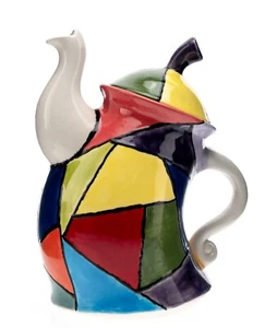 Mayco Dancing Teapot Picasso Style and Colors 8.5x6in 1.4lbs Used VG 2013 - Picture 1 of 14