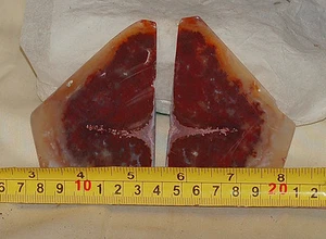 Carey Plume Agate Lapidary Display collection Butterfly'd slab pair - Picture 1 of 11