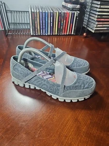 Skechers EZ Flex 2 Seeking Love Mujer 8 Gris Mary Jane Correa Ajustable Plana - Imagen 1 de 14