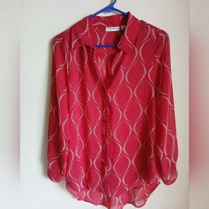 Susan Graver Damen Top Knopfleiste durchsichtig Größe 6...v4 - Bild 1 von 13