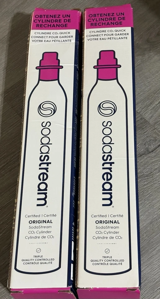 Lote de 2 cilindros Sodastream Quick Connect sistema rosa 14,5 oz CO2 60L - Imagem 1 de 1
