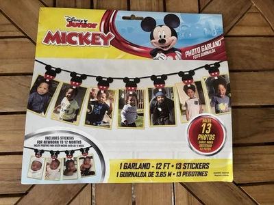 Guirnalda fotográfica Disney Mickey Mouse decoración fiesta tiene capacidad para 13 fotos nacimiento - 12 meses Foto 1 de 4