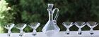 Kosta Boda Decanter And 6 Glasses Signed Swedish Crystal Set Abstract Pattern