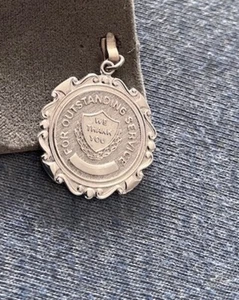 NOC Estate 40s-50s Ster Griffith DISK CHARM /OUTSTANDING SERVICE / We Thank You - Picture 1 of 7