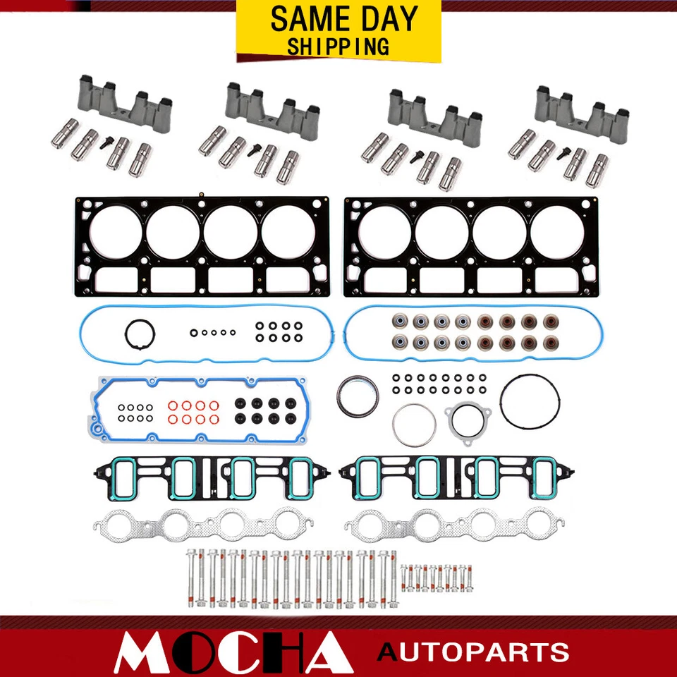 Juego de juntas de culata pernos elevadores aptos 07-16 Chevy GM LS 6,0 L 6,2 L sin AFM Foto 1 de 4