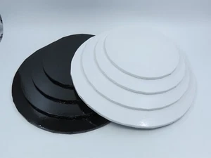 5" - 6" - 7" - 8" - 9" Masonite Cake Board White or Black Round Thickness 5mm - Picture 1 of 4