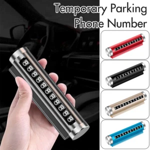 Car Temporary Parking Card Universal Rotate Phone Number Plate Aluminum Stickers - Picture 1 of 17