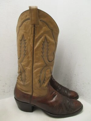Botas caubói masculinas de couro macio marrom LARRY MAHAN tamanho 9,5 estilo D LMM6058 EUA - Imagem 1 de 4