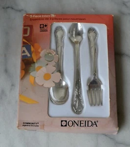 AFFECTION 1960 by Oneida Community BABY SET Infant Feeding Fork Spoons 3 pc. - Picture 1 of 9