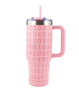 40oz STAINLESS STEEL INSULATED TUMBLER -XOXO POWDER COATED BIG SWIG TUMBLER - Picture 1 of 4