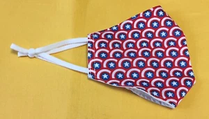 Captain America Print Fabric Face Mask-Child, Teen and Adult size - Picture 1 of 2
