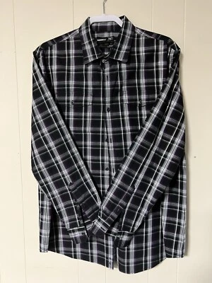 J. Ferrari Dress Shirt Mens XL Plaid Slim Fit Classic core Preppy Dad - Image 1 of 4