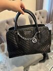 Guess Black Handbag Satchel With Chain And Charm 