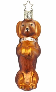 Inge Glas Dachshund 10091S019 German Christmas Ornament NEW w/FREE Gift Box - Picture 1 of 2