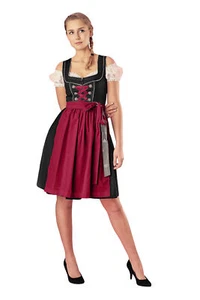 Dirndl Pia Trachtenkleid Damendirndl 3-teilig rot Rocklänge 60 cm - Bild 1 von 10