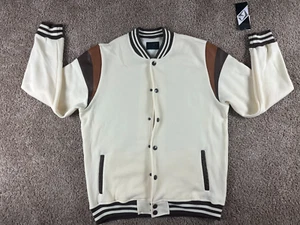 G-Net Raglan Sleeves Bomber Jacket Cherry Beige/Brown Size XL Varsity Streetwear - Picture 1 of 10