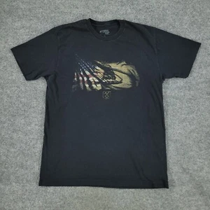 Ranger Up Shirt Men's Large Black Military American Flag Graphic Short Sleeve - Picture 1 of 14