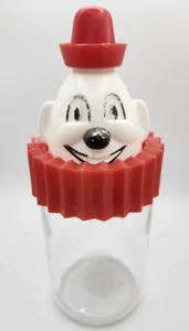 Vintage 50er Jahre Bosco der Clown Glas Schokoladen Sirup GRUSELIG Küche Kanister - Bild 1 von 6