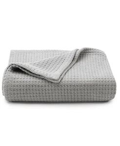 Tommy Bahama 100% Cotton Grey Ringspun Blanket (Full/Queen) - Picture 1 of 1