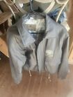 North American Hunting Club Life Member Leather Bomber Jacket L Large Map Liner
