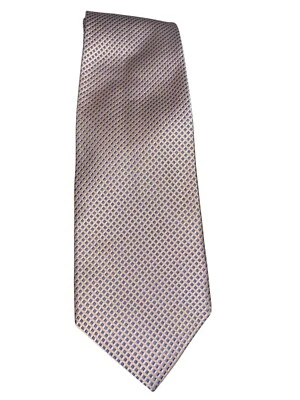 CORBATA DE SEDA REPETICIÓN GEOMÉTRICA AZUL DORADO LANDS' END Foto 1 de 4