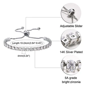 Pulsera Cadena Ajustable para Mujer Circonita Cúbica Regalo San Valentín Lujo - Imagen 1 de 13