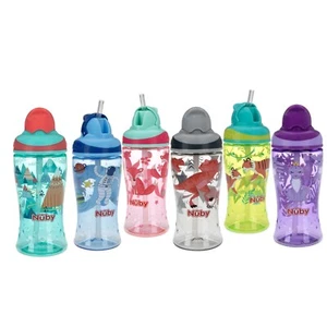 Nuby Thirsty Kids BOOST Flip-Top Flex Strohhalm Trinkflasche - 12oz/360ml -BPA frei - Bild 1 von 65