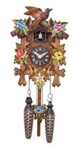 Quartz Cuckoo Clock 5 leaves, bird, with music EN 522/21 QM NEW - Picture 1 of 1