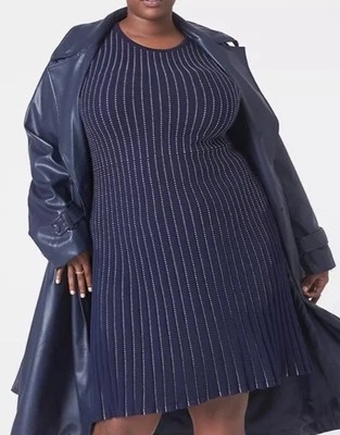 Lane Bryant женщин плюс размер 18 Вт midi вязаное платье короткий идеальный рукав темно-$100 - Изображение 1 из 4