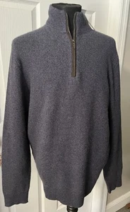 Suéter Joseph Abboud Para Hombre 100% Cachemira 1/4 Cremallera Azul Marino XXL Nuevo con Etiquetas - Imagen 1 de 10