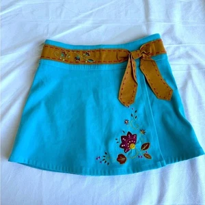 AMERICAN GIRL NIKKI'S NICKI MEET SKIRT GIRLS SIZE 8 WESTERN Blue Embroidered - Picture 1 of 8
