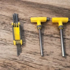 3 Piece T-handle Hex Keys And Hex Key Set Hand Tools Yellow And Black - Picture 1 of 6