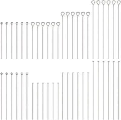 PH PandaHall 560 piezas 8 estilos 304 pasadores de ojo de acero inoxidable 30 mm 40 mm 50 mm cabeza Pi Foto 1 de 4