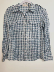 Tory Burch Shirt Damen Größe 4 Blau Brigitte Button Down Oberteil - Bild 1 von 13