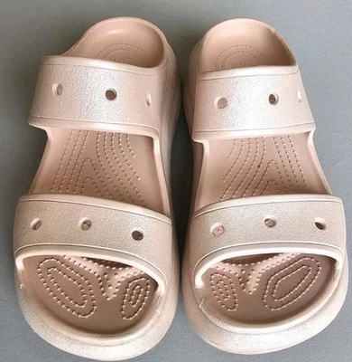Sandalia Crocs Mega Crush Rosa Brillante Talla 9 Plataforma Deslizable Cómoda Gruesa  Foto 1 de 4