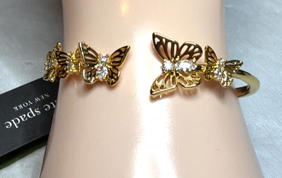 Brazalete Kate Spade New York Oro Mariposa Bisagra Nuevo con Etiquetas Acentos de Cristal Nuevo Foto 1 de 4
