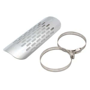 Protector universal para silenciador de tubo de escape de metal cromado para motocicleta - Imagen 1 de 8
