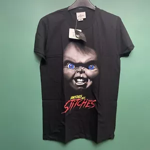 Childs Play T-shirt. Snitches Get Stitches Black. Mens ADULT SMALL - Picture 1 of 5