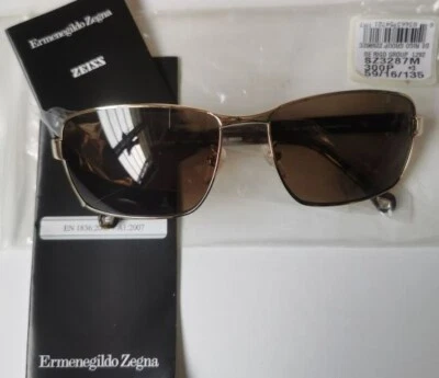 De colección NUEVAS GAFAS DE SOL Ermenegildo Zegna Doradas Talla 3287M en Marrón Lente POLARIZADA Foto 1 de 4