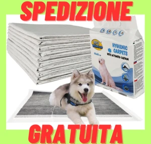 TAPPETINI IGIENICI CARBONI ATTIVI per CANI 60X60Cm 100Pezzi Assorbenti - Foto 1 di 14