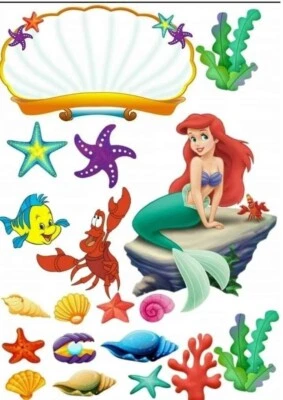 Tortenaufleger Arielle Tortenaufleger Arielle die Meerjungfrau Fondant Personali - Bild 1 von 2