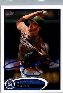 Actualización Topps 2012 #US318 Anthony Bass firmado/automático San Diego Padres - Imagen 1 de 2