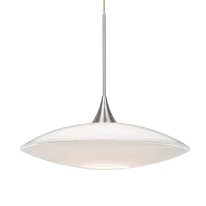 Besa Lighting Spazio 1 Light Cord Pendant, Satin Nickel/White - 1XT-629406-SN - Picture 1 of 1