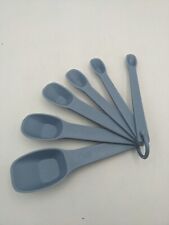 Vintage Tupperware MEASURING Spoons BLUE 6 Spoons 1/8 Tsp 2231 2 - 1 TBS 2236 2
