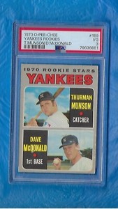 THURMAN MONSON 1970 O-PEE-CHEE #189 YANKEES ROOKIES MUNSON/McDONALD PSA 3 ! !