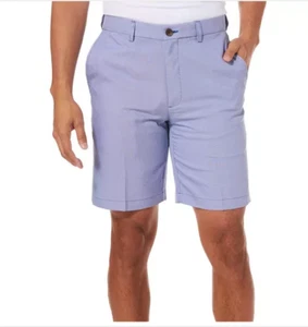 HAGGAR Mens Cool 18 Pro Blue Oxford SHORTS Sizes 32-40 #HS00452 NWT - Picture 1 of 4