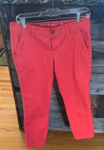 Old Navy Women's Super Skinny Ankle Pixie Pants Coral Color Size 6 Stretch - Picture 1 of 9