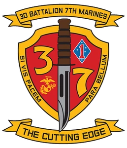 USMC 3rd Battalion 7th Marines Patch U.S. Military vinyl decal for car, truck, - Picture 1 of 1